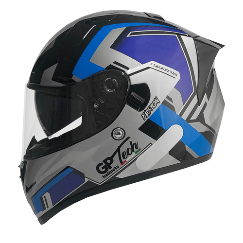 Capacete gp tech v128 fusion com oculos solar interno