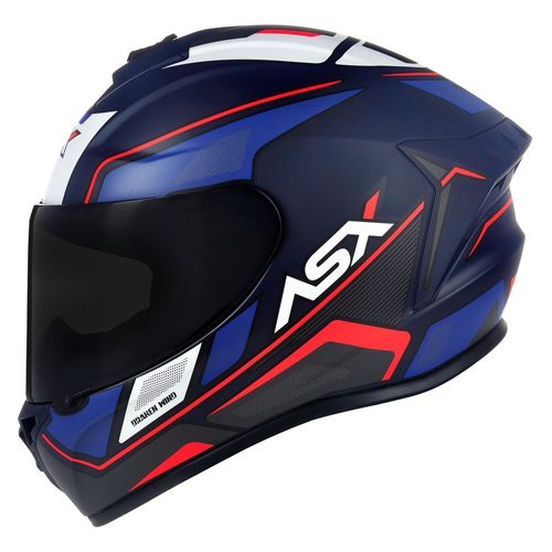 Capacete asx draken wind fosco azul/vermelho 64