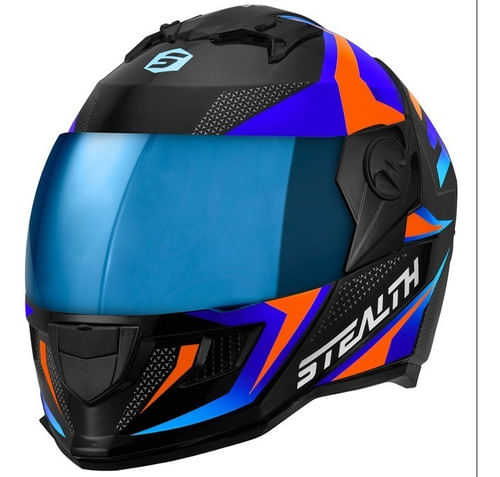 Novo Capacete Fechado Protork Stealth Concept Azul/rosa