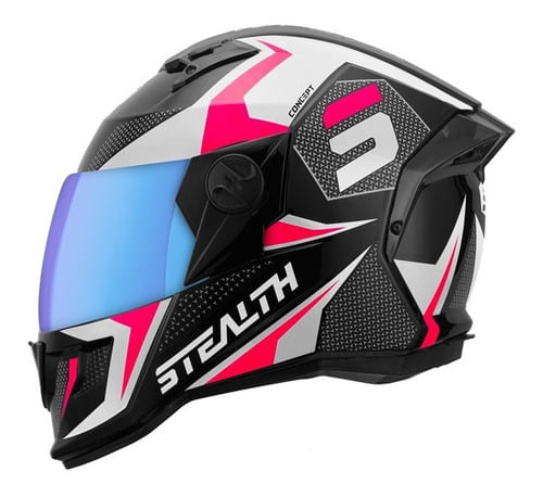 Novo Capacete Fechado Protork Stealth Concept Branco/rosa