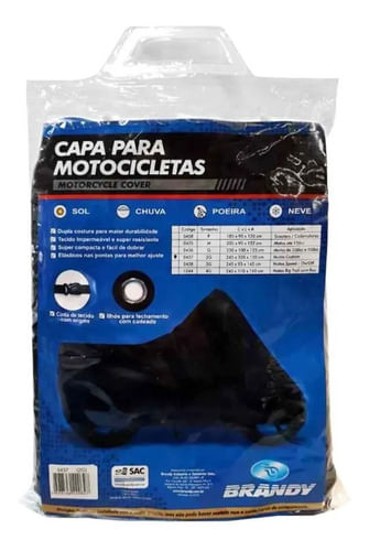 Capa Cobrir Moto Preta Termica P