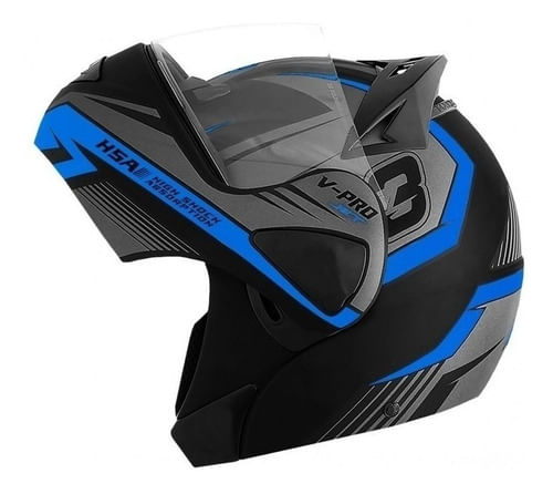 Capacete V Pro Jet 3 Carbon Cinza/azul 58