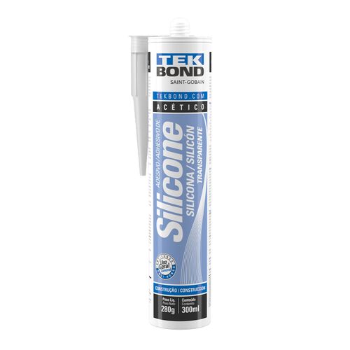 Kit 3 un Silicone Acético Transparente 280G Cartucho Tekbond