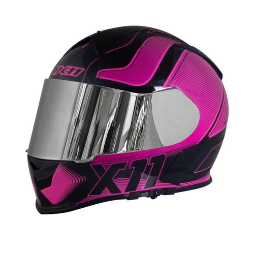 Capacete x11 revo pro tronix rosa "58"