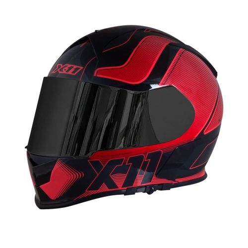 Capacete x11 revo pro tronix vermelho "58"