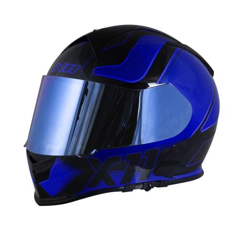 Capacete x11 revo pro tronix azul "60"