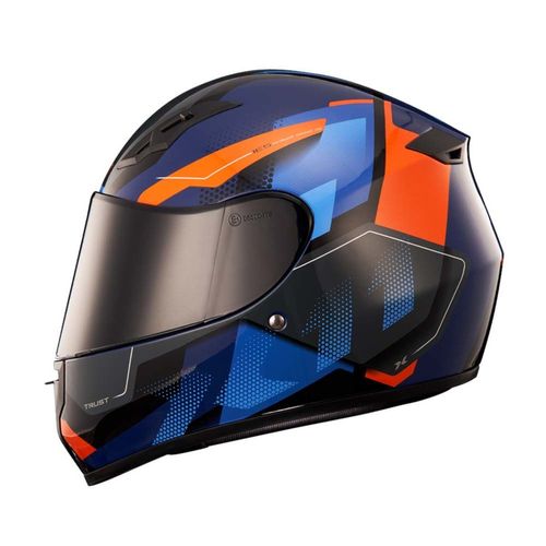 Capacete x11 trust pro transit azul/laranja 56