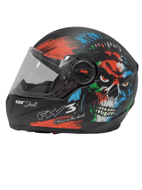 Capacete fw3 gt skull cavera " brilha no escuro "  58