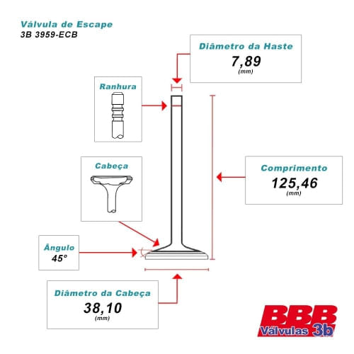 VALVULA ESCAPE - JEEP CHEROKEE 2.5 8V 4.0 12V GAS APOS 1999 3R