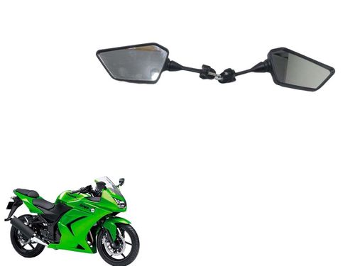 Espelho Retrovisor (par) Kawasaki Ninja 250 R 08-12 C/detalhe