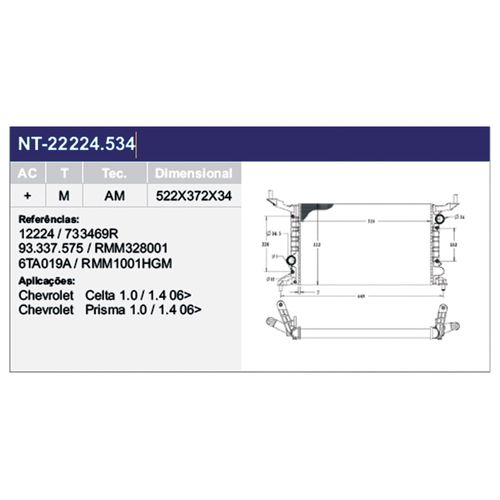 Radiador Gm Prisma 2006 a 2012 - 198065 - IR48206