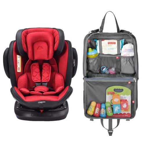 Combo Baby - Cadeira Para Auto Softfix 360. Vermelha e Organizador para Carro com Case de Tablet Fisher Price - BB626K