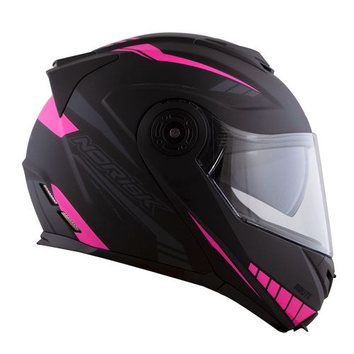 capacete NORISK ROUTE FF345 MOTION PRETO FOSCO/ROSA
