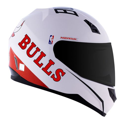 capacete NORISK FF391 STUNT NBA CHICAGO BULLS BRANCO