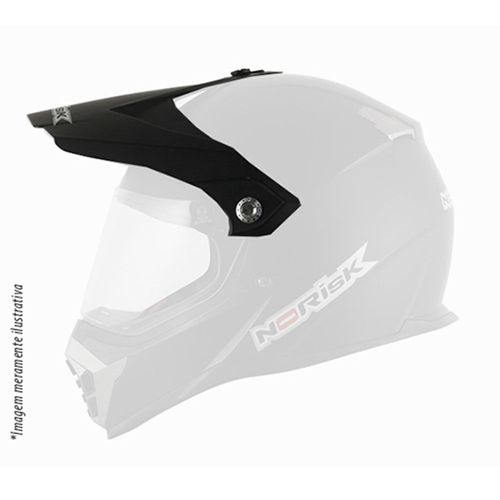PALA CAPACETE NORISK MX455 MONOCOLOR PRETO FOSCO