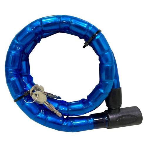 Trava Anti Furto Articulada Cadeado Moto 1 X 22mm Tetra Azul