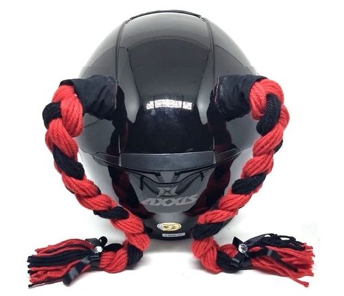 Trança para Capacete Xuca Xuquinha 45 cm Preto/Vermelho