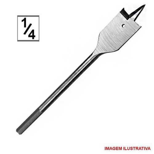 Broca de Aço Chata para Madeira 1/4'' - Fertak