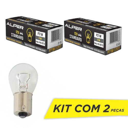 Lâmpada Luz de Ré Alper Standard P21W 12V 21W 3200K - 2 Peças