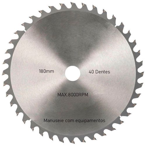 Disco De Serra Circular Com 40 Dentes 7" 180mm Para Madeira